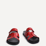 Emmy Red Faux Leather Sandals