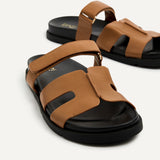 Emmy Tan Faux Leather Sandals
