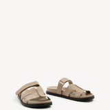 Emmy Taupe Faux Nubuck Sandals