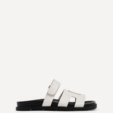 Emmy White Faux Leather Sandals