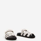 Emmy White Faux Leather Sandals