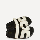 Emmy White Faux Leather Sandals