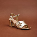 Empire Wide Fit Gold Block Heels