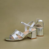 Empire Wide Fit Silver Block Heels