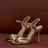 Empress Gold Faux Leather Heels