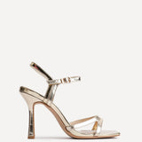 Empress Gold Faux Leather Heels