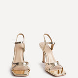 Empress Gold Faux Leather Heels