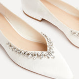 Endless Bridal Ivory Satin Pointed Pumps
