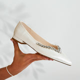 Endless Bridal Ivory Satin Pointed Pumps