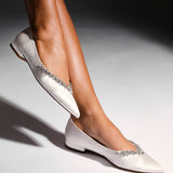 Endless Bridal Ivory Satin Pointed Pumps