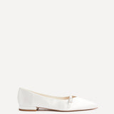 Engaged Bridal Ivory Satin Ballet Flats