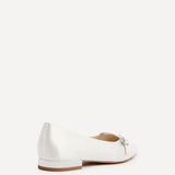 Engaged Bridal Ivory Satin Ballet Flats