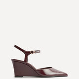 Enhanced Burgundy Wedge Court Shoes