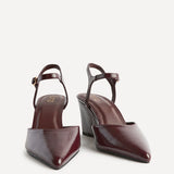 Enhanced Burgundy Wedge Court Shoes