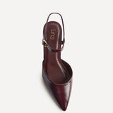 Enhanced Burgundy Wedge Court Shoes