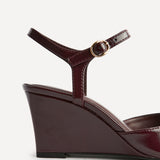 Enhanced Burgundy Wedge Court Shoes