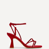 Entice Red Diamante Strappy Heels