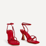Entice Red Diamante Strappy Heels