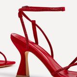 Entice Red Diamante Strappy Heels