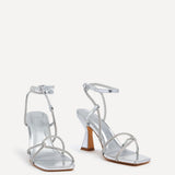 Entice Silver Diamante Strappy Heels