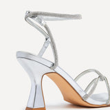 Entice Silver Diamante Strappy Heels