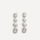 Entwined Silver Crystal Drop Earrings