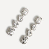 Entwined Silver Crystal Drop Earrings
