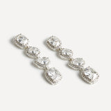 Entwined Silver Crystal Drop Earrings
