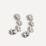 Entwined Silver Crystal Drop Earrings