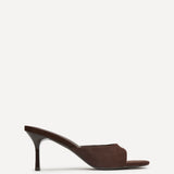 Erin Brown Faux Suede Mule Heels