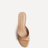 Erin Mocha Faux Leather Mule Heels