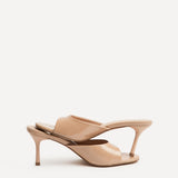 Erin Mocha Faux Leather Mule Heels