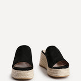 Espresso Black Espadrille Mule Wedges