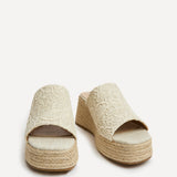Espresso Ivory Espadrille Mule Wedges