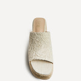 Espresso Ivory Espadrille Mule Wedges
