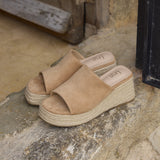 Espresso Mocha Espadrille Mule Wedges