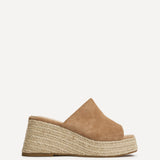 Espresso Mocha Espadrille Mule Wedges