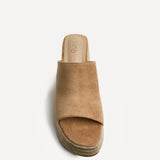Espresso Mocha Espadrille Mule Wedges