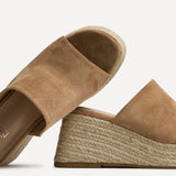 Espresso Mocha Espadrille Mule Wedges