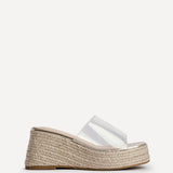Espresso Perspex Espadrille Mule Wedges