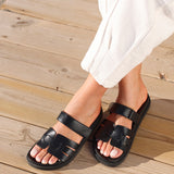 Essential Black Faux Leather Sandals