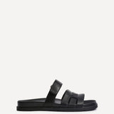 Essential Black Faux Leather Sandals