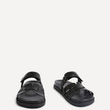 Essential Black Faux Leather Sandals