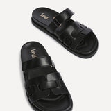 Essential Black Faux Leather Sandals