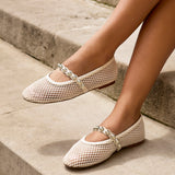Estella Embellished Mesh Mary Jane Pumps