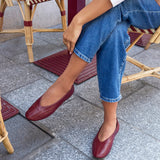 Etta Burgundy Woven Effect Ballet Flats
