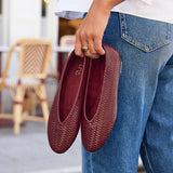 Etta Burgundy Woven Effect Ballet Flats
