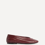 Etta Burgundy Woven Effect Ballet Flats