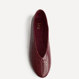 Etta Burgundy Woven Effect Ballet Flats
