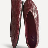 Etta Burgundy Woven Effect Ballet Flats